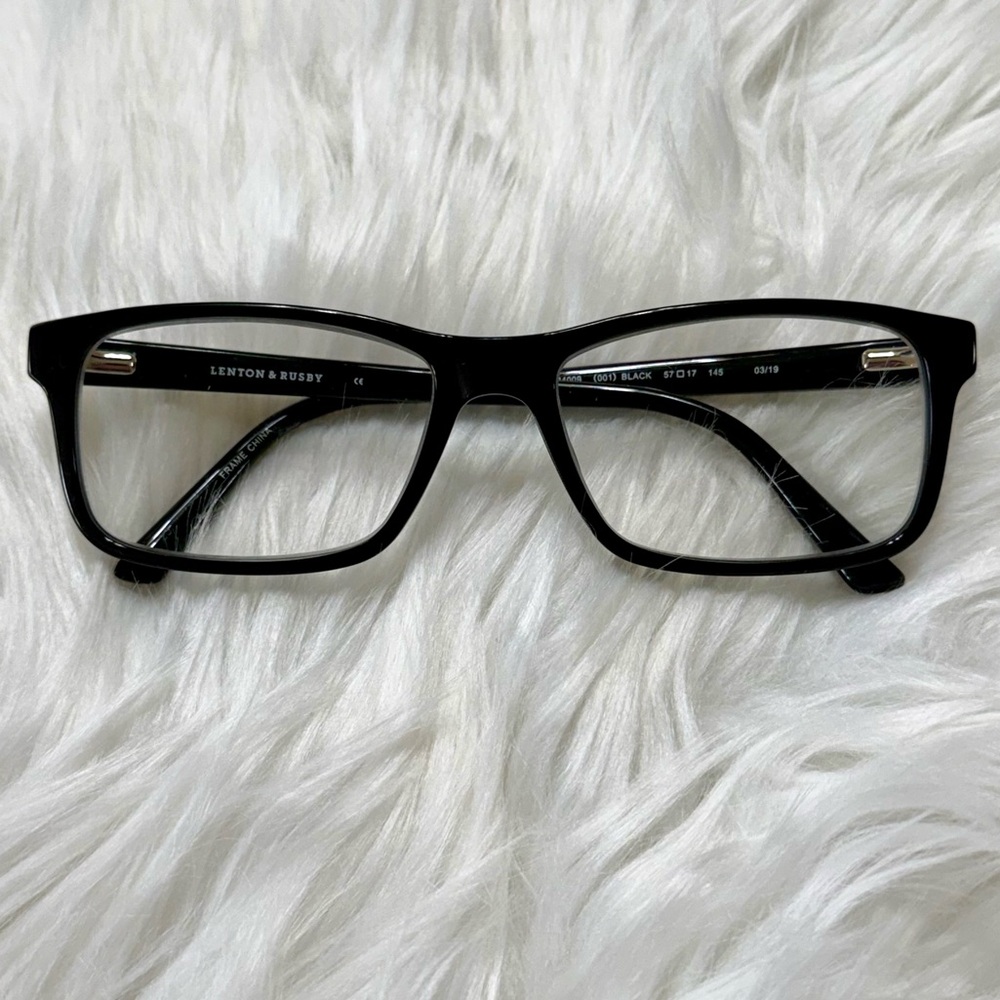 Black Rectangle Plastic Eyeglasses Frames Eyewear… - image 8